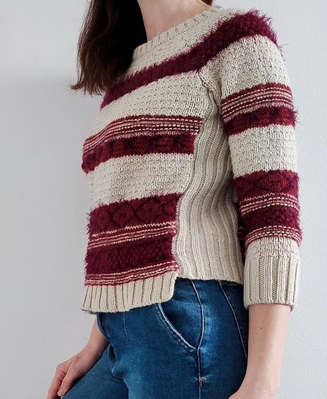 Hrubší crop top sveter, s