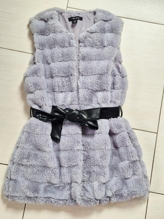 Šedá kožušinková vesta, amisu,38