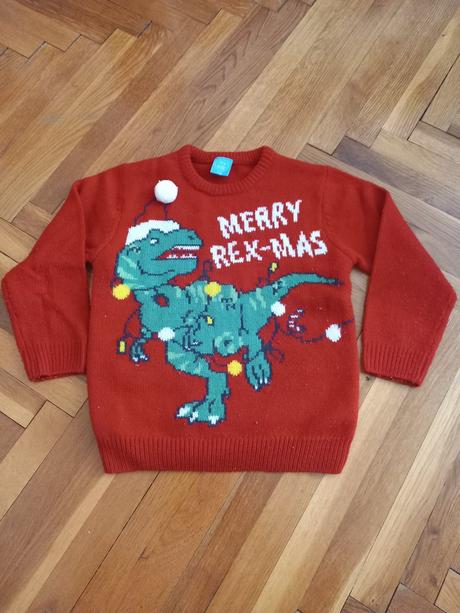 Vianočný sviatočný svetrík dino, 110