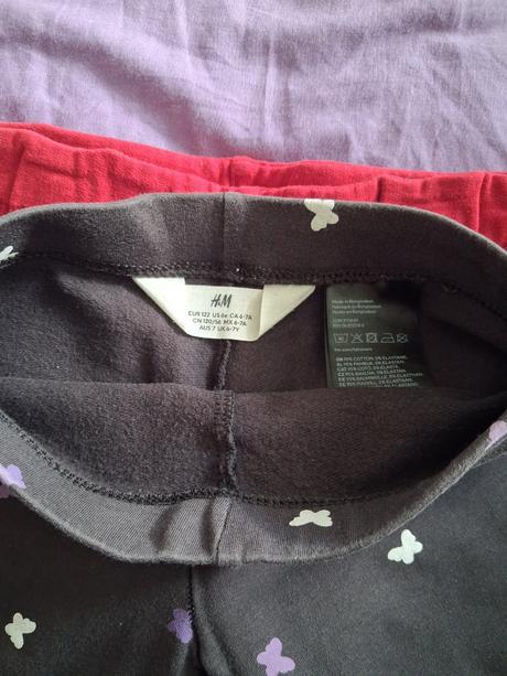 2x teplé legíny, h&m,122