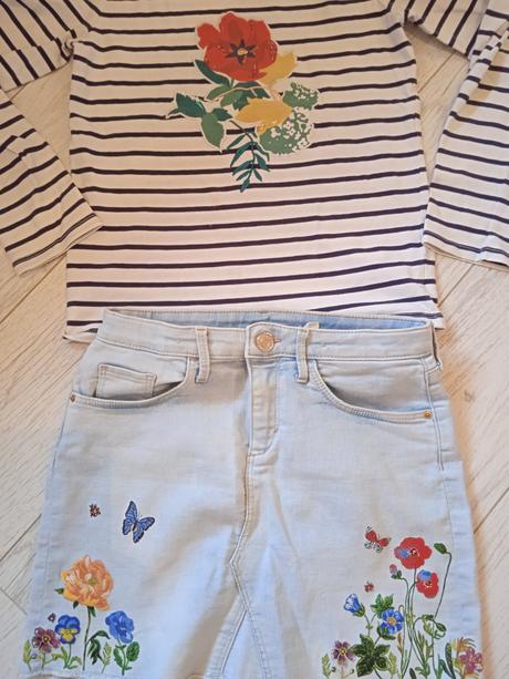 Letný komplet lúčne kvety 146/152, h&m,146