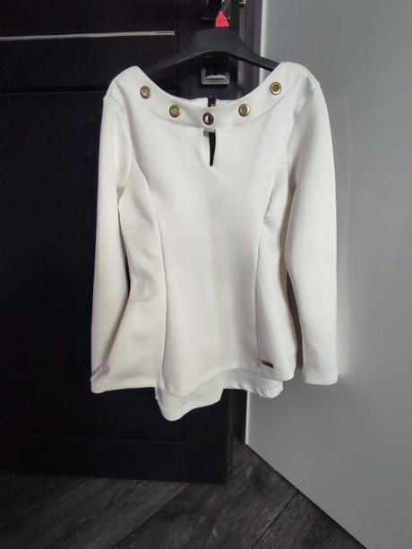 Biely peplum top, s