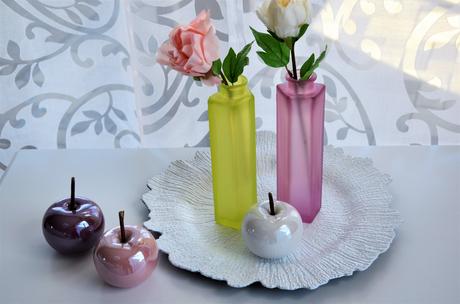 Sklenená ružová váza, 