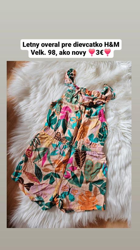 Letny overal pre dievcatko, h&m,98