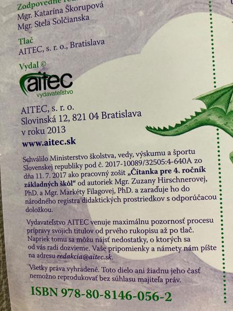 Čítanka pre 4. ročník zš pracovný zošit,