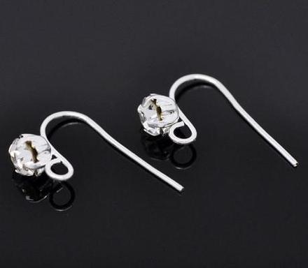 Náušnicový háčik so štrasom 18x12 mm, 