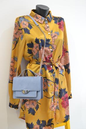 Okrové kvetinové šaty xl/42, 42