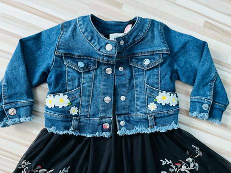 Mayoral nádherná riflová bundička s margarétkami, mayoral,86