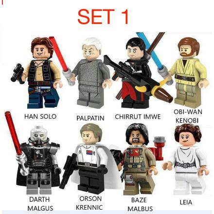 Rôzne figúrky star wars 8 (8ks) typ lego - nové,
