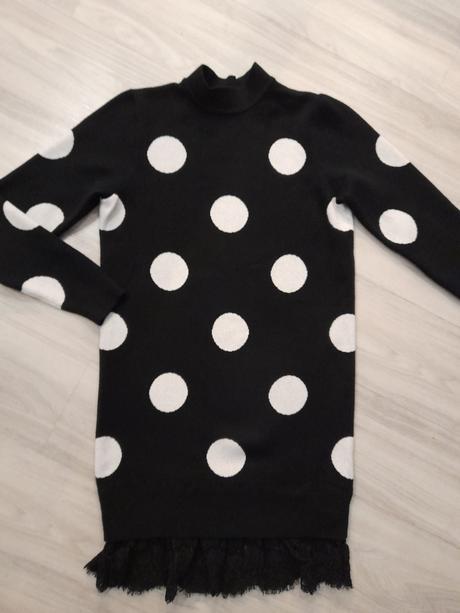 Bodkované teplé šaty, s