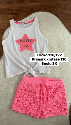 Letné tričko a kraťasky, primark,116