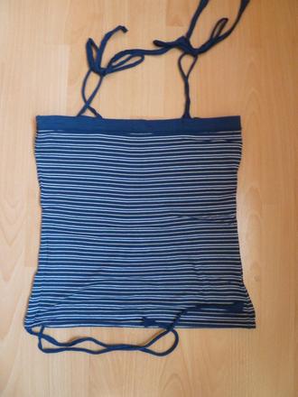 Tmavo modre znackove tielko na leto 1-2x nosene, topshop,38