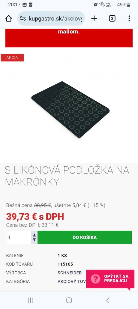 Silikónové podložky na makronky, 