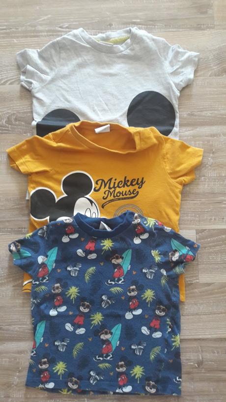 3ks tričká mickey mouse krátky rukáv cena spolu, disney,80