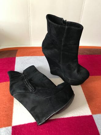 Topanky semišové na platforme,    vel.38, 38