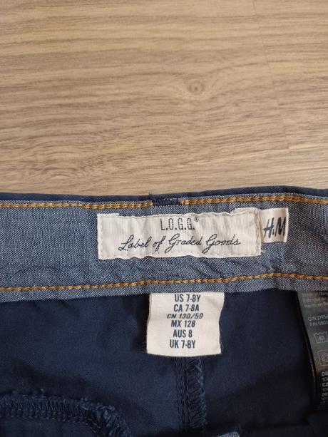 Tmavomodré elegantné nohavice 128 pekná sýta farba, h&m,128