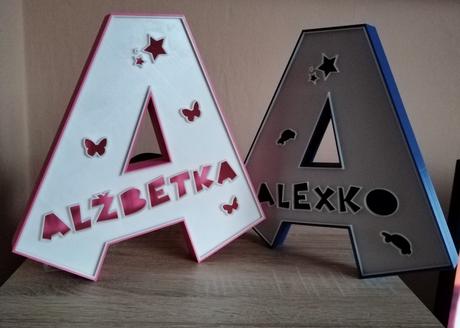 3d led lampa s menom,