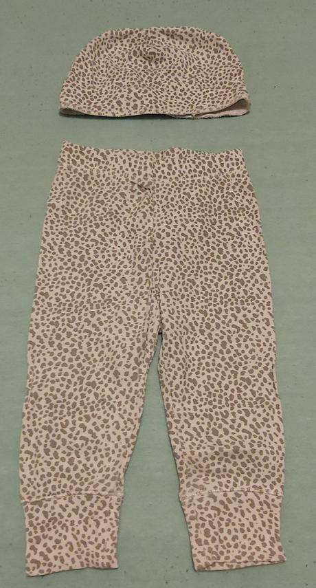 Legíny a čiapka šedý leopard lindex 68, lindex,68