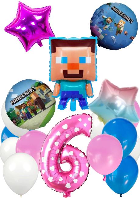 Balóny minecraft aj s mečom- až 15/16/17 kusov,