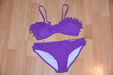 Fialové strapcové plavky, bonprix,164