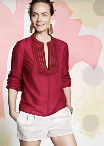 Kvalitná červená blúzka h&m conscious collection, h&m,34