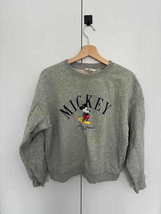 Sivá mikina mickey, h&m,xs