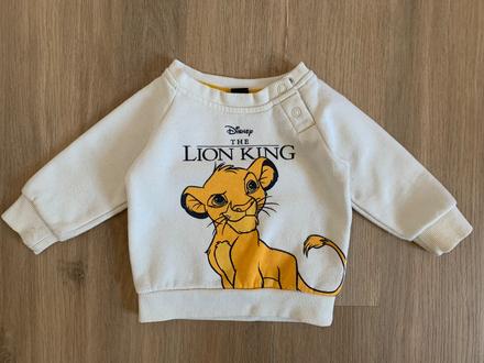 Krémová, tepláková mikina leví kráľ, primark,68