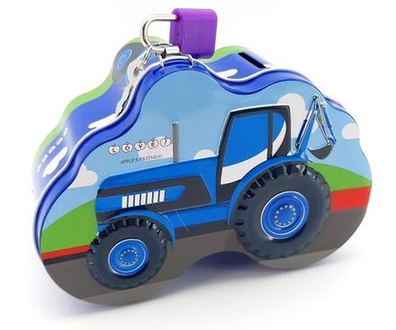 Plechová pokladnička traktor 14x10cm, 