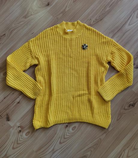 Sveter so stojačikom + brošňa, bonprix,40 / 42 / l