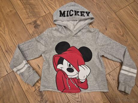 Siva mikina s mickeym h&m 10-12 r., disney,140