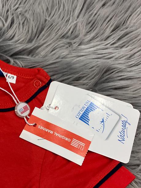 Chlapčenské tričko s potlačou červené (6-9 mes.), original marines,68