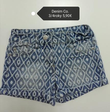 Rifľové vzorované kraťasy, denim co,104