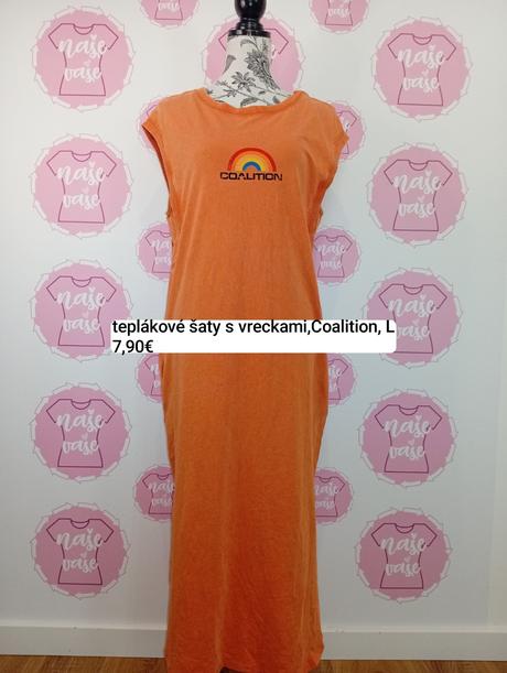 Teplákové šaty s vreckami, l