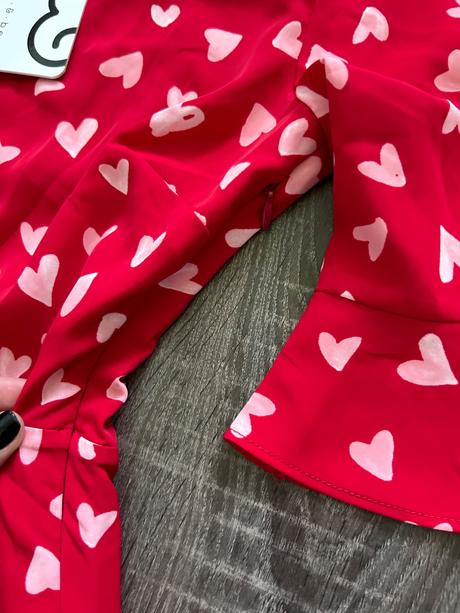 Mint&berry krasne srdiečkove šaty xxs, xs