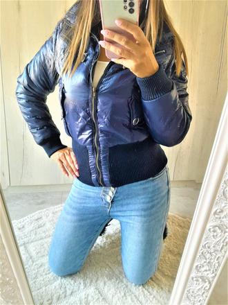 Zimná bunda petrolejovej farby-m, m