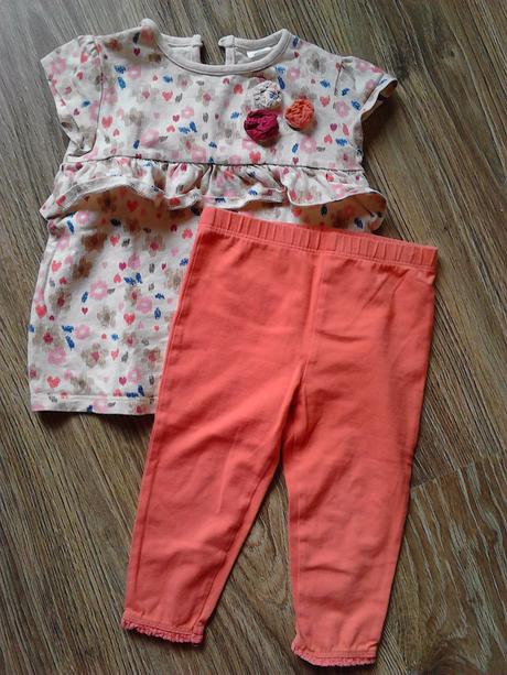 Letná súpravička - šatičky/tunika + legínky, f&f,80