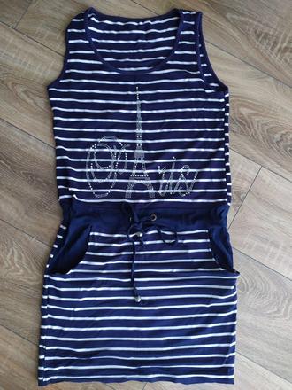 Úpletové šaty - námornícky štýl, 38