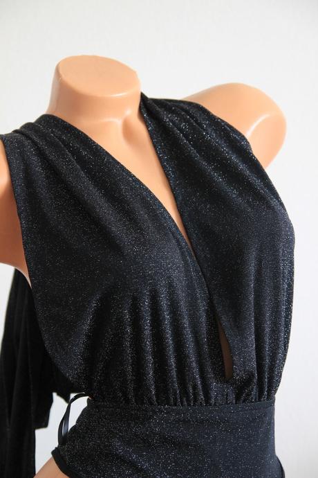 Čierno strieborný body top, xs, xs