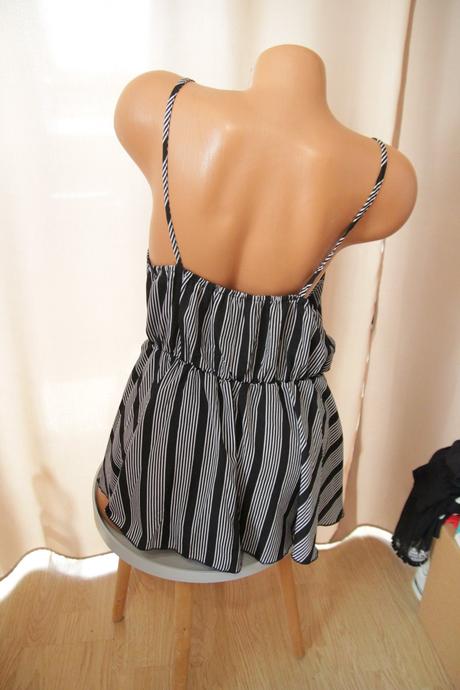 Čierno biely pásikavá top xl, xl