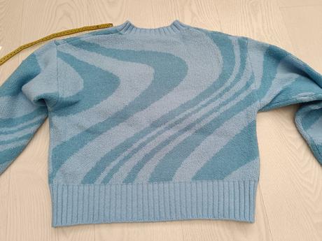 Modrý oversize sveter, s