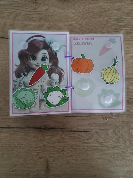 Pracovný zošit na suchý zipa dievčatko od 1 rok., 