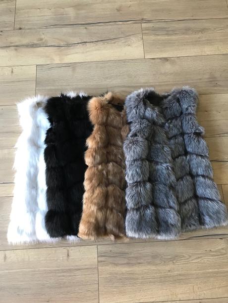 Nová kožušinová vesta viaceré farby - top kvalita, l - xxxl