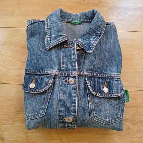 Riflová bavlnená bunda benetton, benetton,s