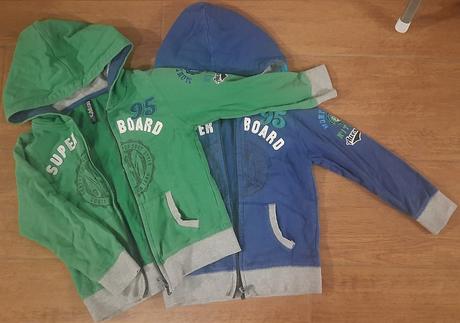 Mikiny zelena a modra vel.104, 104