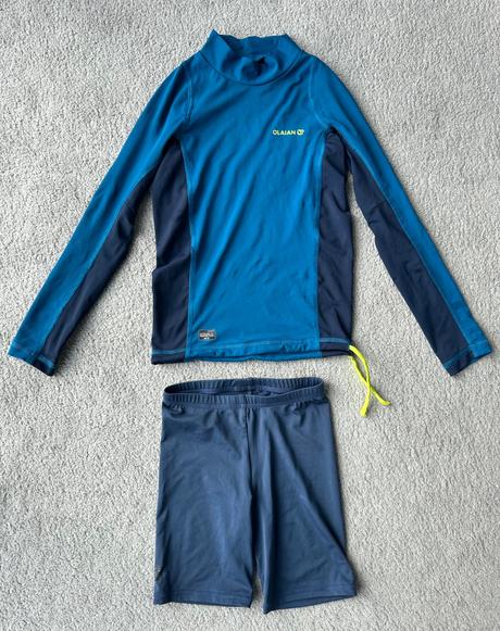 Tričko a kraťasy na plávanie s ochranou upf50+, decathlon,134