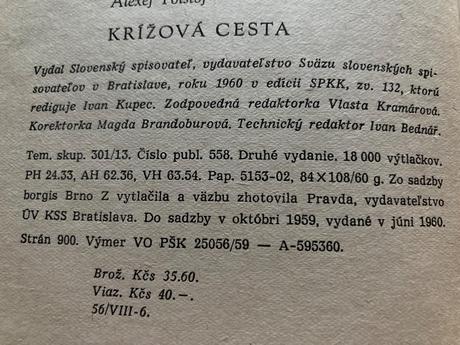 Krížová cesta -druhé vyd.1960, 