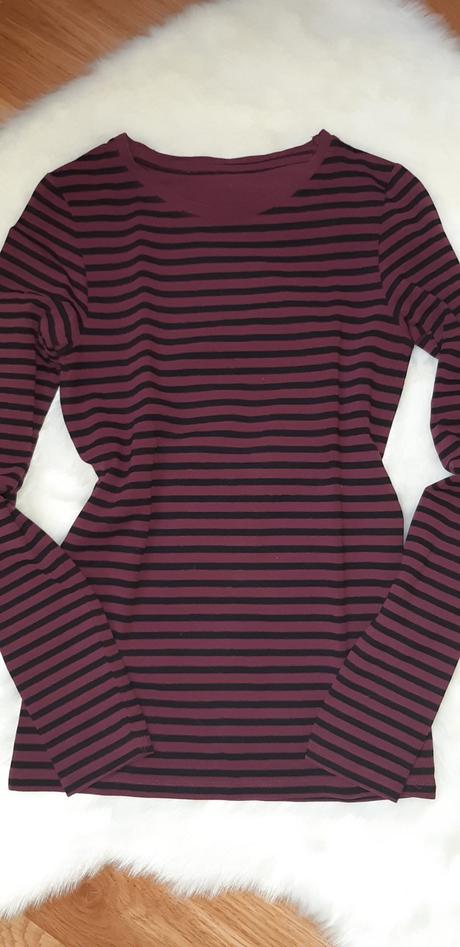 Bordové tričko s pásikmi, new yorker,xs