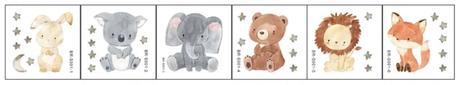 Nálepky roztomilé zvieratká 6ks,