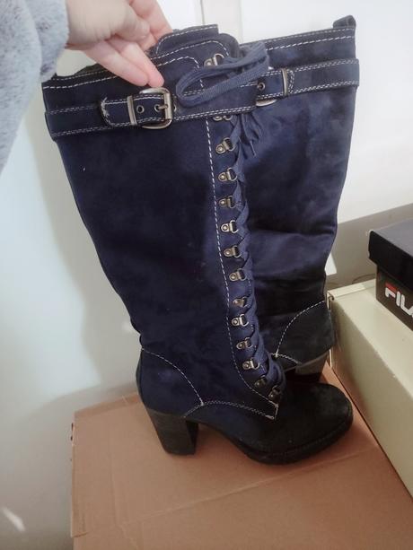 Kožené šnurovacie čižmy vysoké, deichmann,39