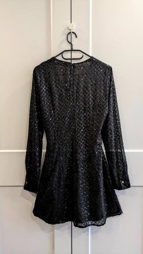 Čierne flitrované minišaty mango, mango,xs